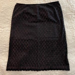 Black Eyelet Skirt Pink Lined